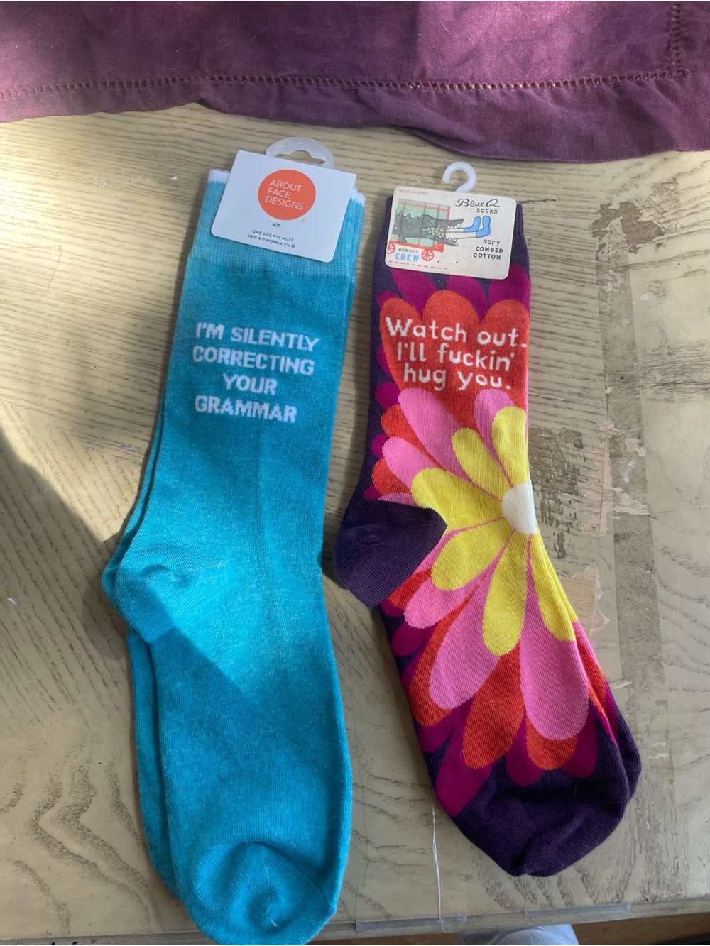 Lot of 2 Novelty Rude Socks